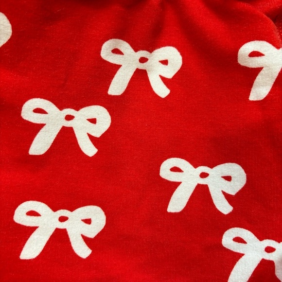 Hanna Andersson French Terry Red & White Bow Print Sweatpant Joggers - Picture 6 of 11